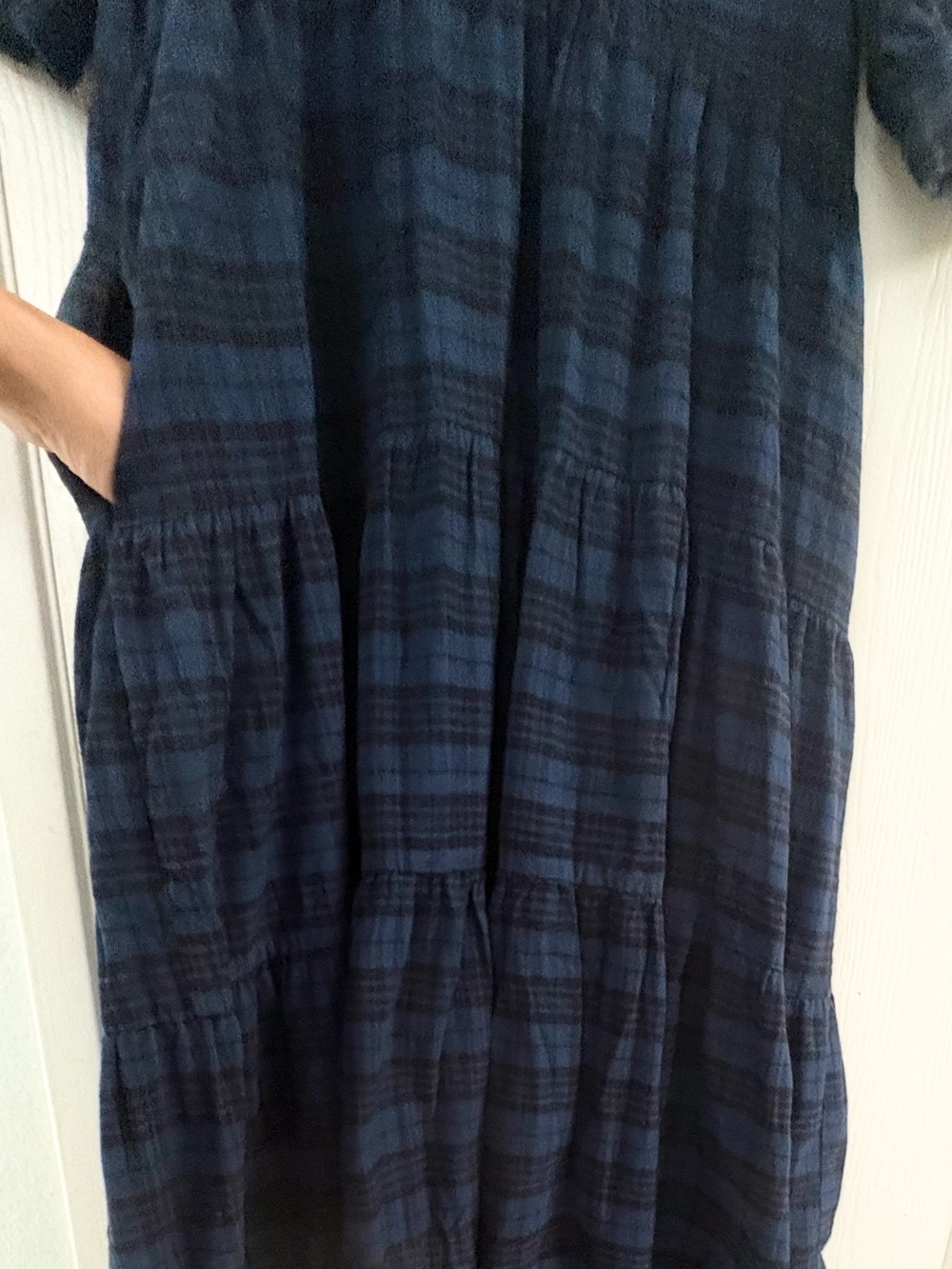 NATURAL LIFE Rebecca Tiered Cotton Blend Flannel Women’s Midi Dress Size M - Picture 7 of 12